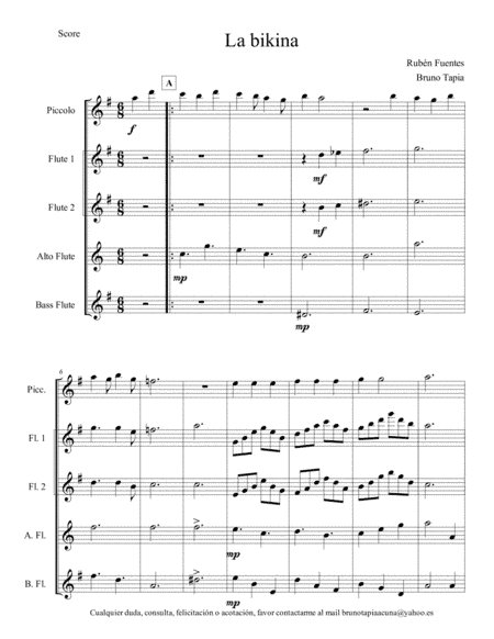 La Bikina (arr. Bruno Tapia)