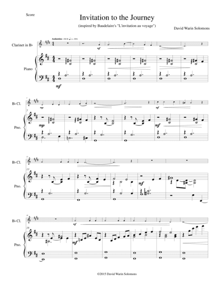 Invitation to the Journey for clarinet and piano