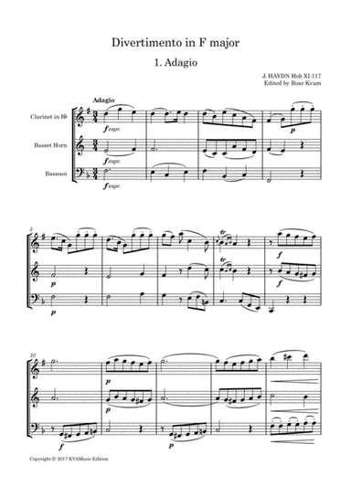 J. Haydn: Divertimento i F major (arr. Roar Kvam)
