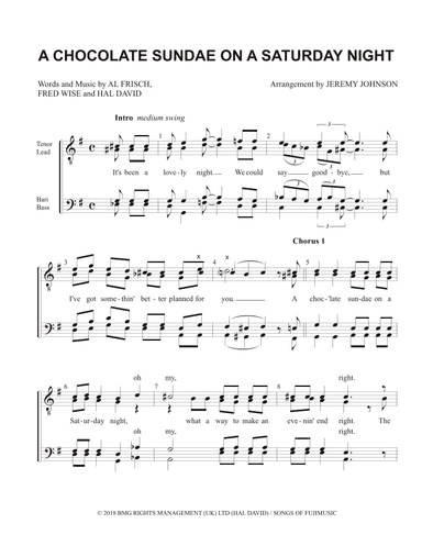 Chocolate Sundae On A Saturday Night (arr. Jeremey Johnson)