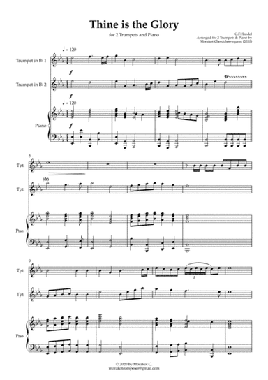 Thine is the Glory for 2 Trumpets & Piano (arr. Morakot Cherdchoo-ngarm)