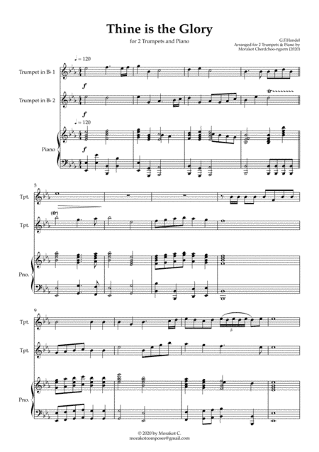 Thine is the Glory for 2 Trumpets & Piano (arr. Morakot Cherdchoo-ngarm)
