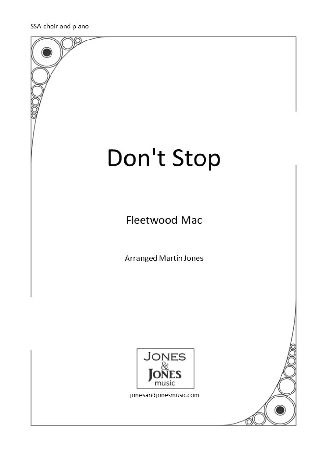 Don't Stop (arr. Martin Jones (jonesandjonesmusic.com))