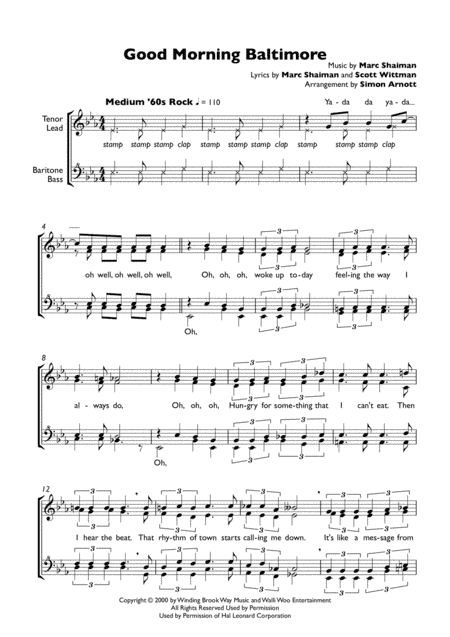Good Morning Baltimore (arr. Simon Arnott)