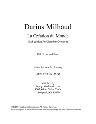 La Création du Monde (arr. John M. Laverty)