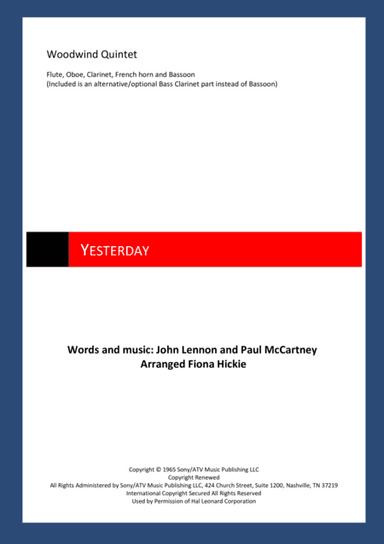 Yesterday (arr. Fiona Alice Hickie)