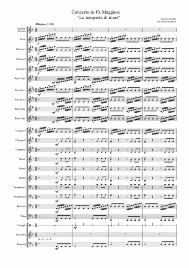 Concerto in Fa Maggiore "La tempesta di mare" (arr. Arild Mjaaland)
