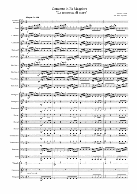 Concerto in Fa Maggiore "La tempesta di mare" (arr. Arild Mjaaland)