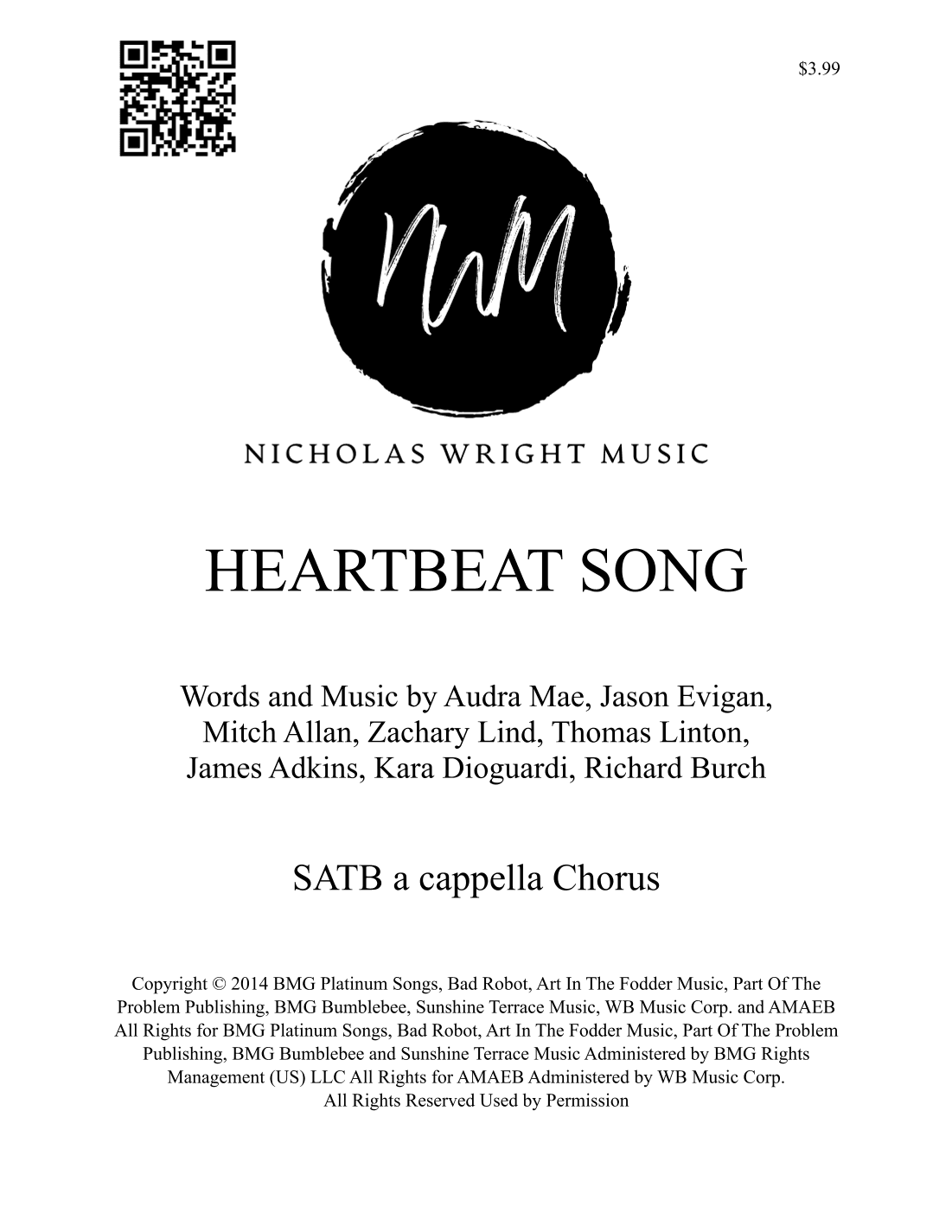 Heartbeat Song (arr. Nicholas Wright)