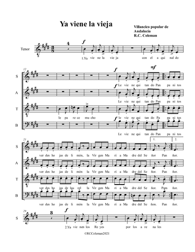Ya viene la vieja (arr. R. C. Coleman)