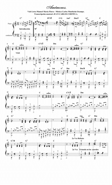 Amémonos. Vals por: Manuel María Flores y Antonio Tormo (arr. Juan Carlos Cortés A.)