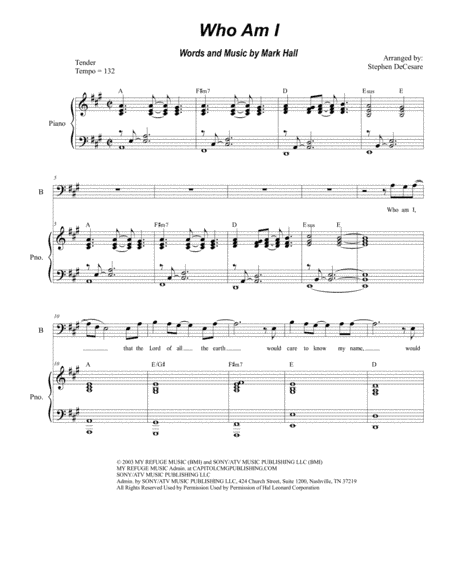 Who Am I (arr. Stephen DeCesare)