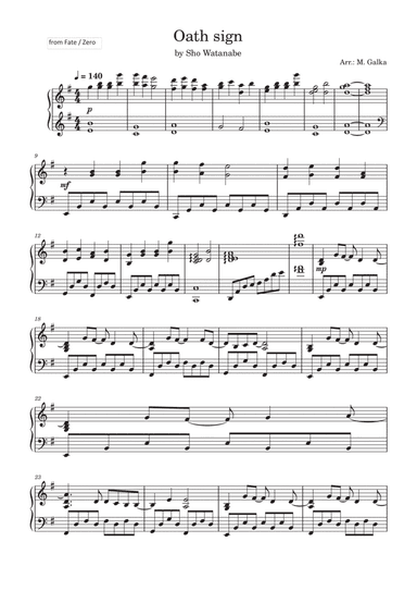 Oath Sign (arr. Magdalena Galka)