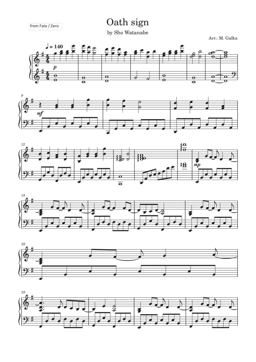 Oath Sign (arr. Magdalena Galka)