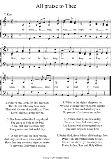 All praise to Thee, my God, this night A new tune to an old hymn that deserves to be rediscovered.