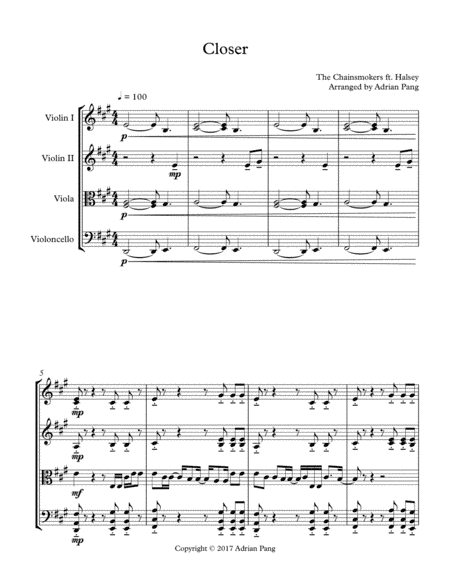 Closer (arr. Adrian Pang)
