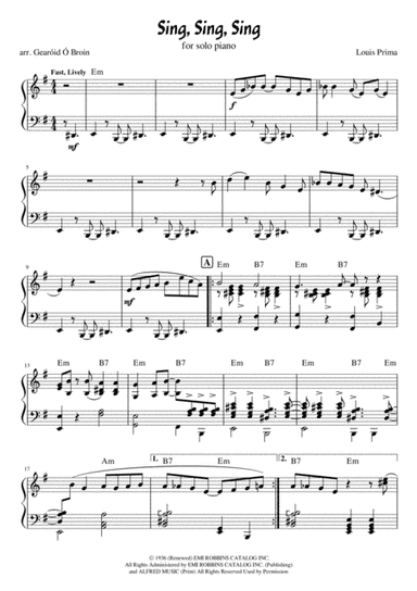 Sing, Sing, Sing (arr. Gearoid O Broin)