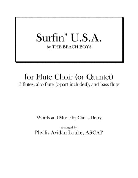 Surfin' U.S.A. (arr. Phyllis Avidan Louke, ASCAP)