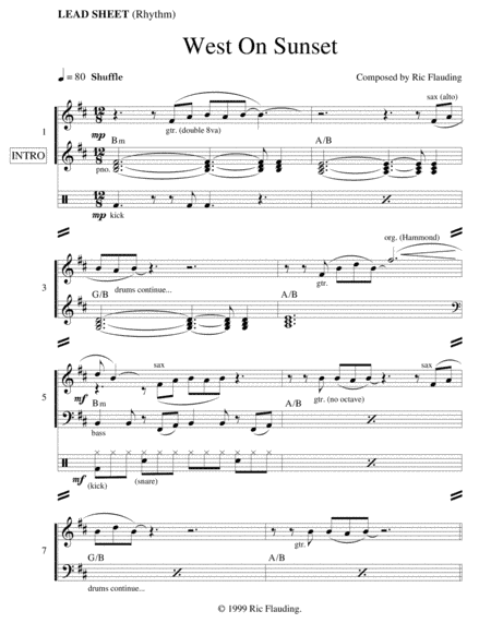 West On Sunset (Lead Sheet)