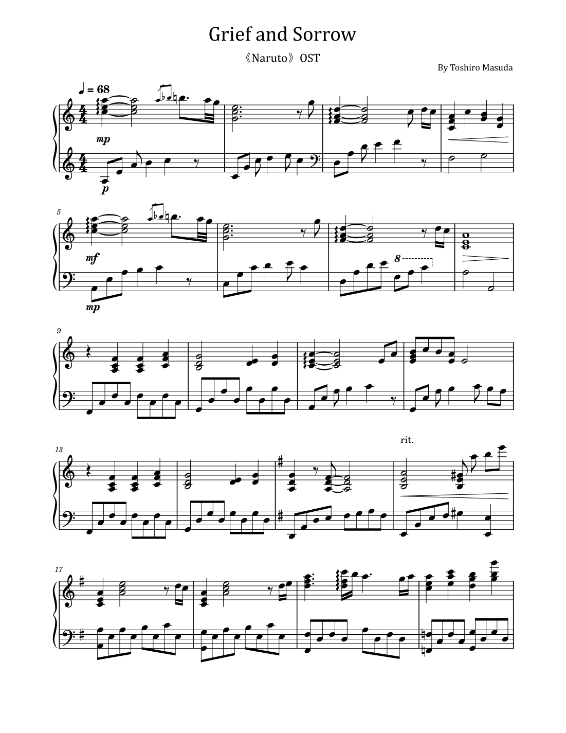 Grief And Sorrow (arr. poon)