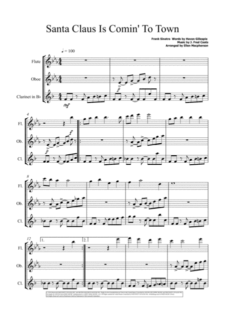Santa Claus Is Comin' To Town (arr. Ellen Macpherson)