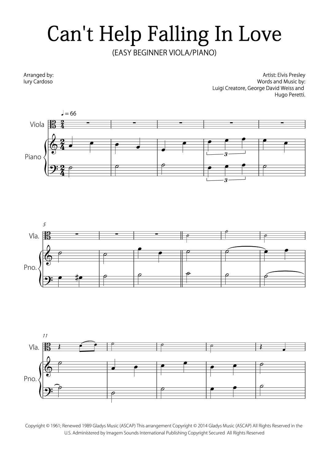 Can't Help Falling In Love (arr. Iury Cardoso)