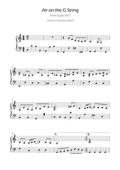Bach - Air on the G string - BWV 1068 - Easy Harp (arr. Ygor Nunes)