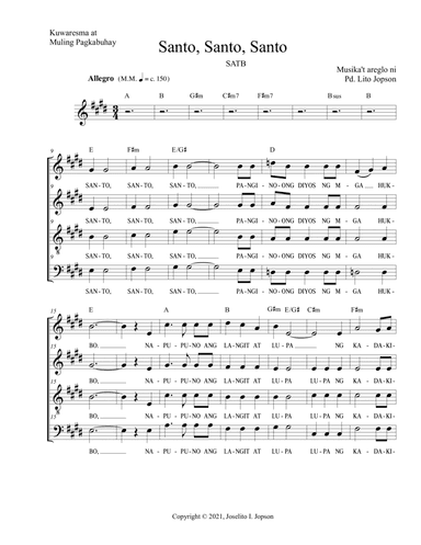 Santo, Santo! (SATB)