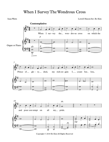 When I Survey The Wondrous Cross (arr. Bo Kim)