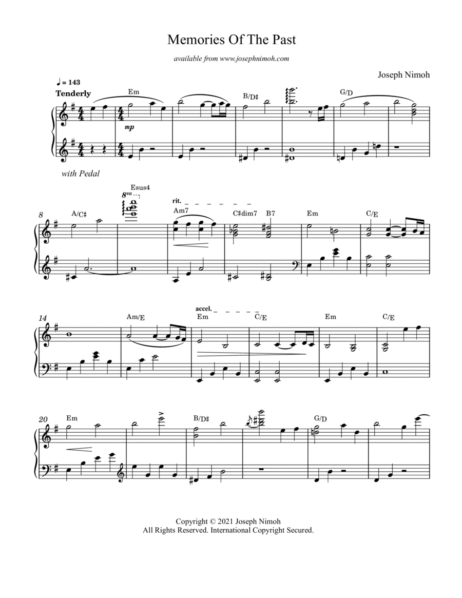 Memories of the Past - Solo Piano
