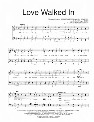 Love Walked In from GOLDWYN FOLLIES (arr. David Wright)