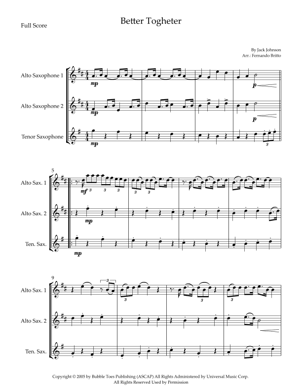 Better Together (arr. Fernando Britto)