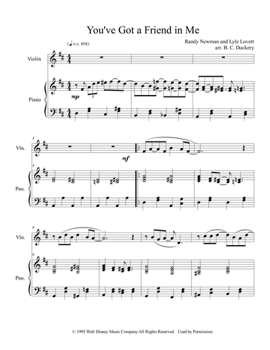 You've Got A Friend In Me (arr. B. C. Dockery)