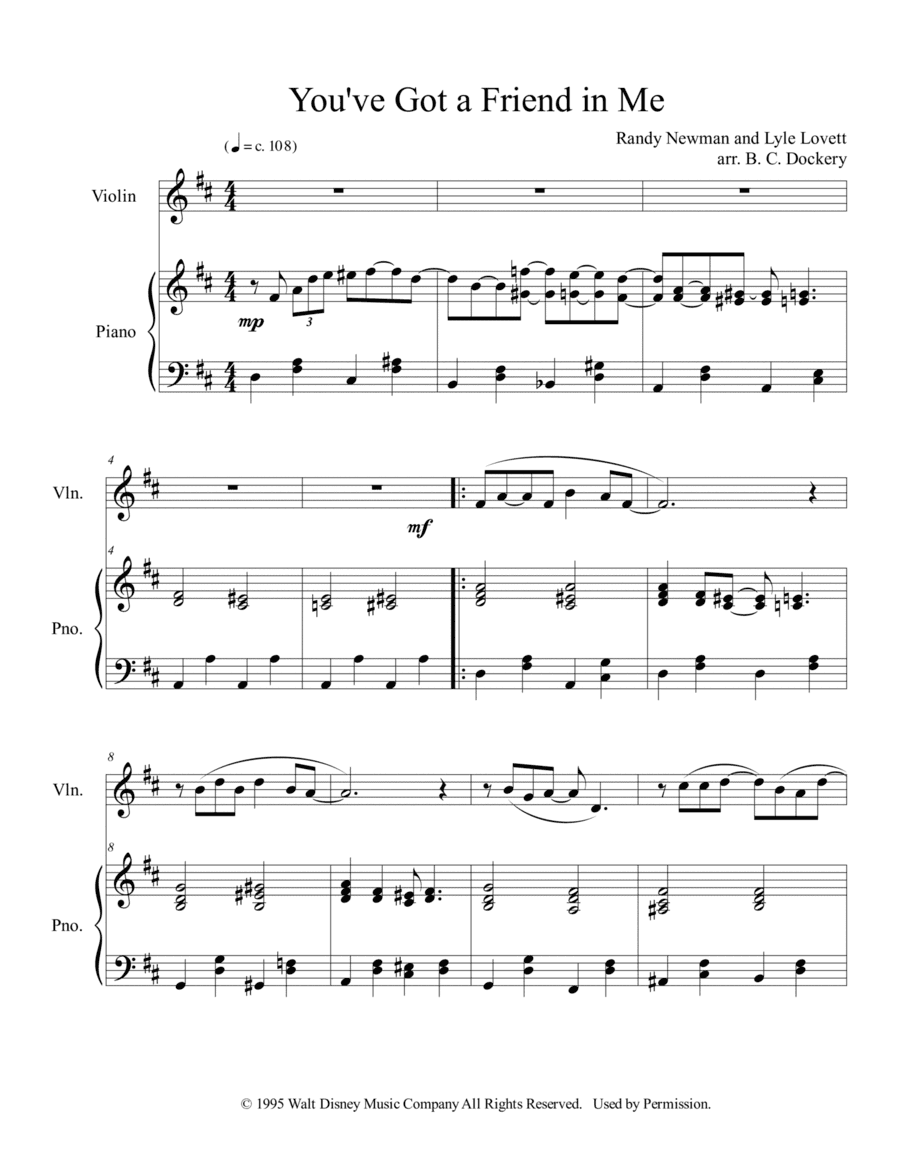 You've Got A Friend In Me (arr. B. C. Dockery)