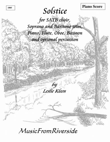 Solstice - Piano Score for SATB, soprano and baritone solos, piano, flute, oboe, bassoon