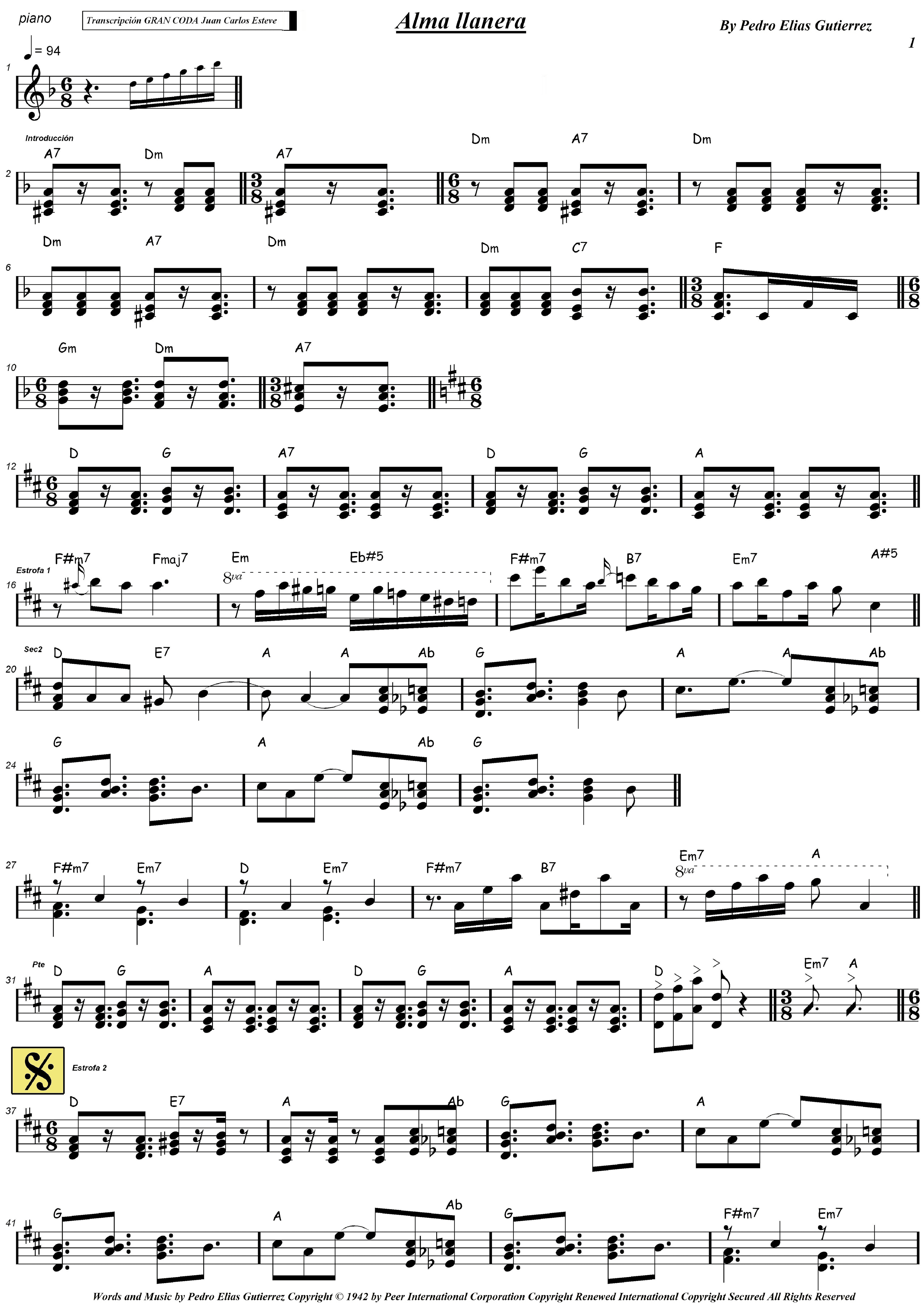 Alma Llanera (arr. juan carlos esteve / Gran Coda)