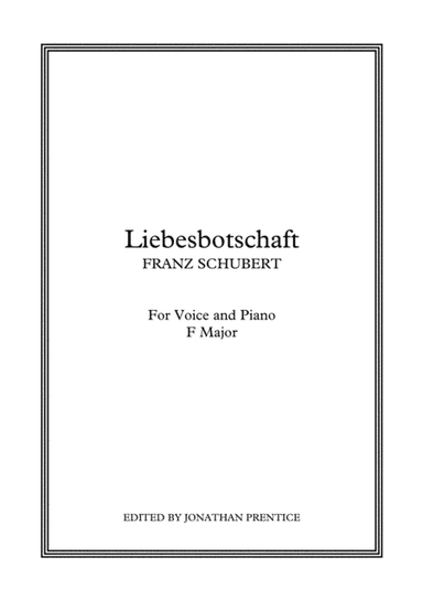 Liebesbotschaft (F Major) (arr. Jonathan Prentice)