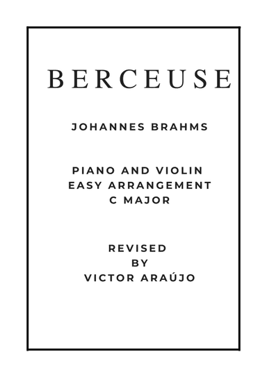 Berceuse - easy violin and piano (arr. Victor Araújo)