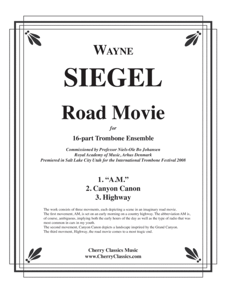 Road Movie for 16-part Trombone Ensemble