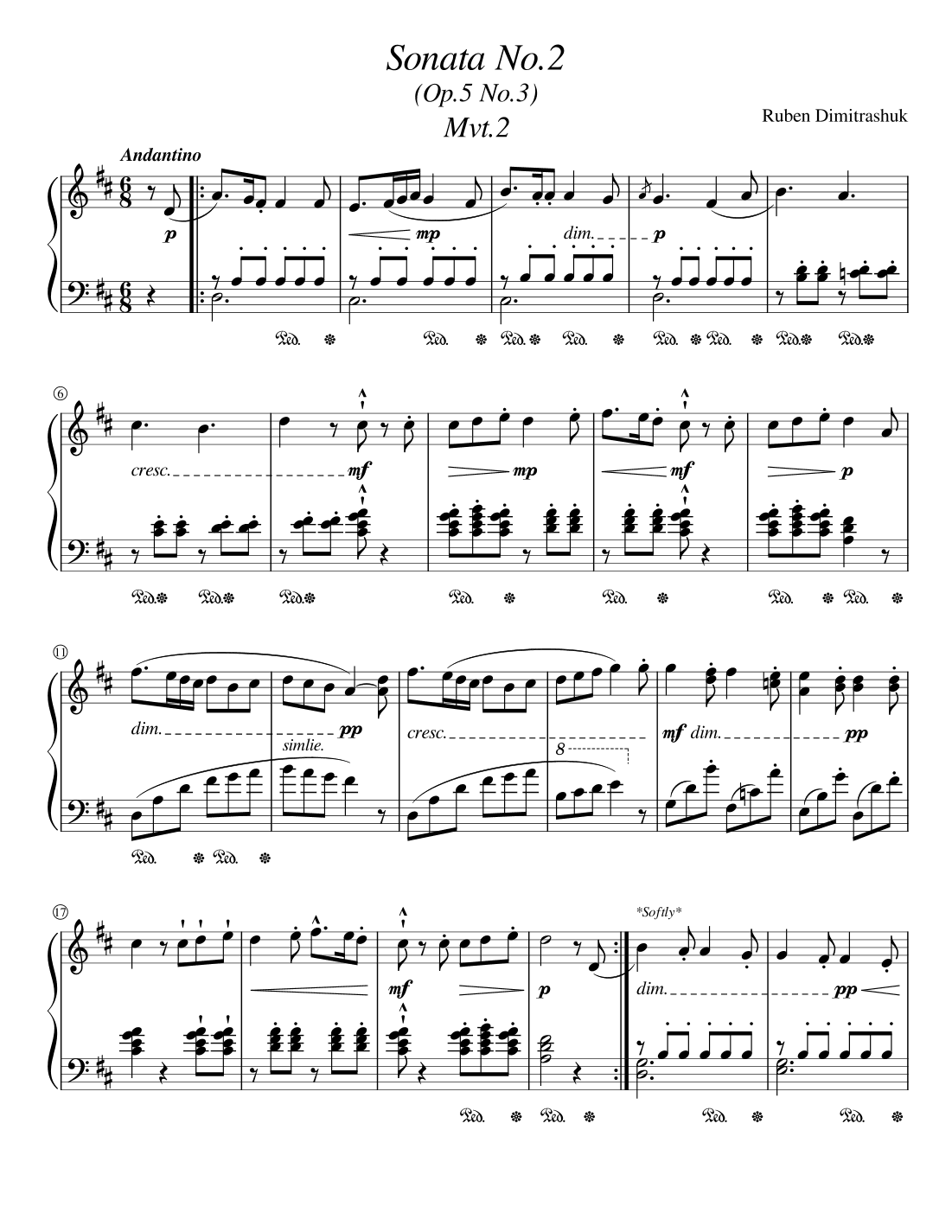 Sonata No.2 - (Mvt.2) Ruben Dimitrashuk