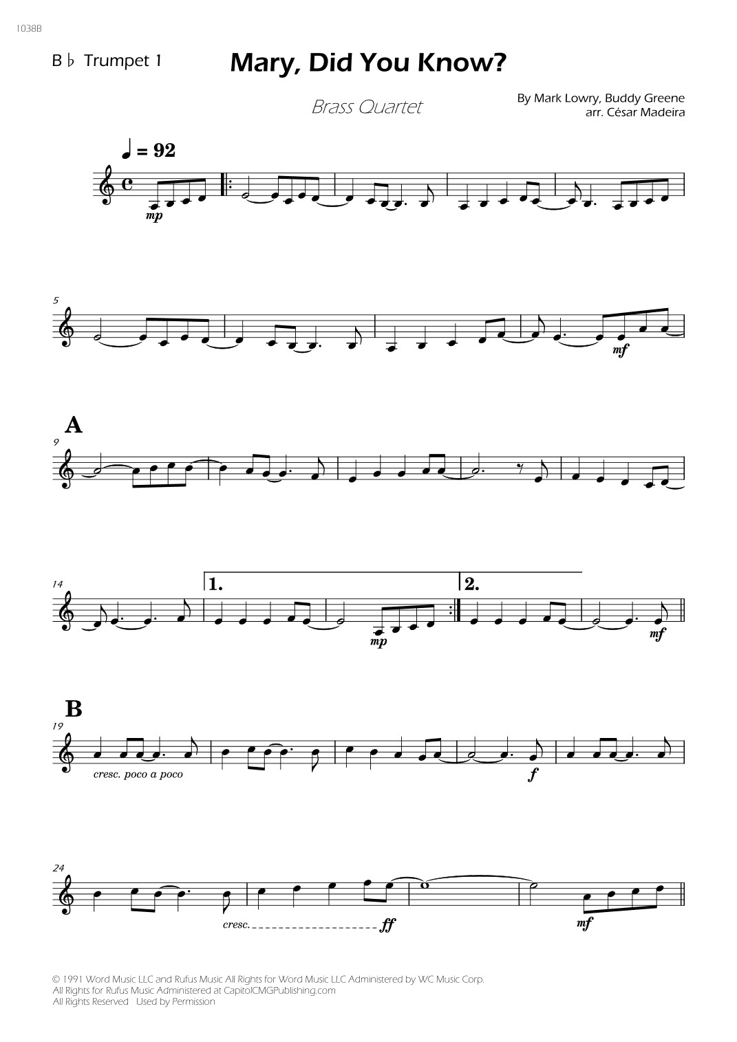 Mary, Did You Know? (arr. César Madeira)