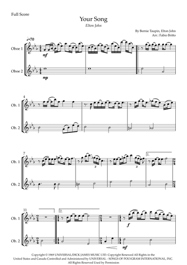 Your Song (arr. Fabio Britto)