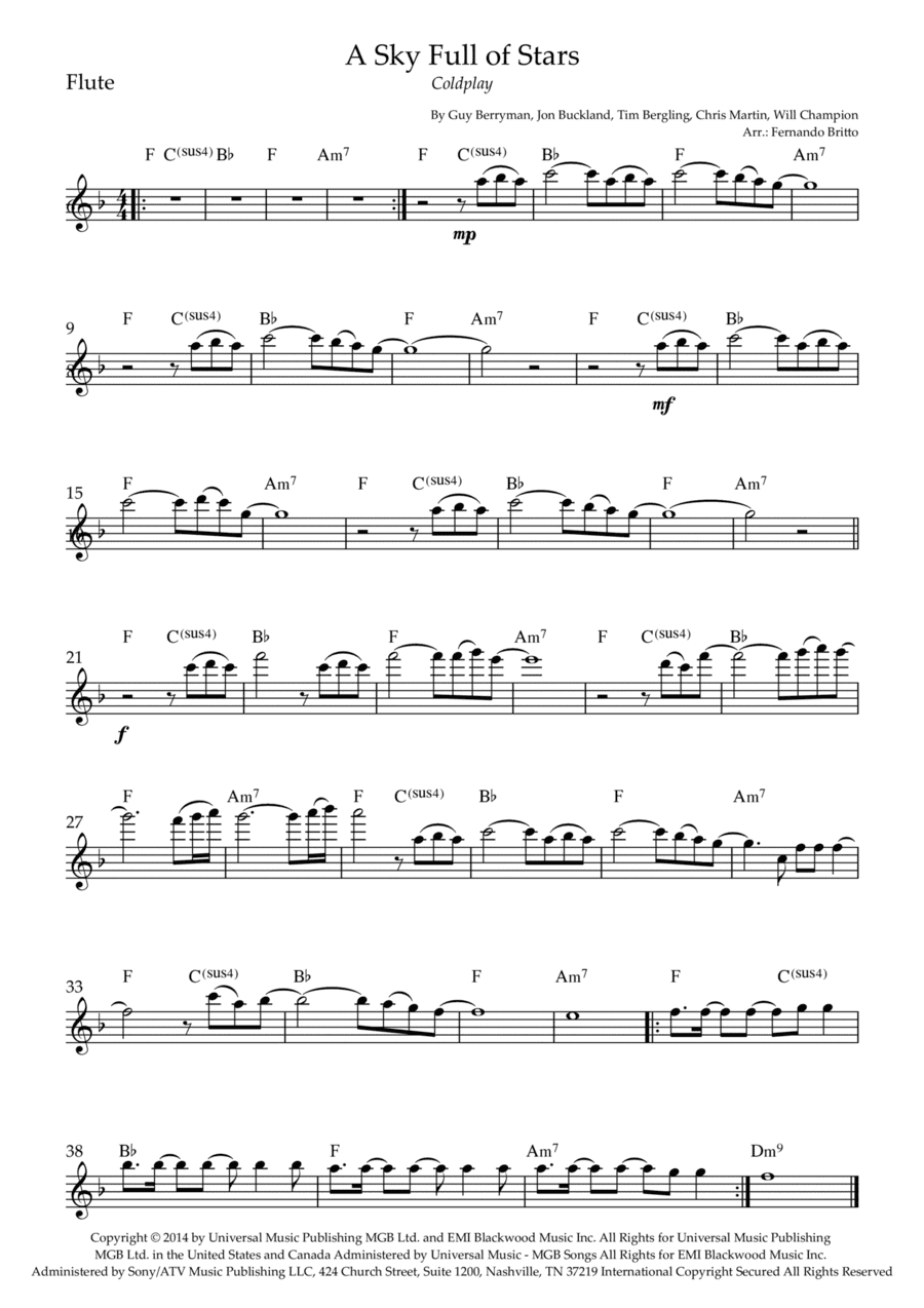 A Sky Full Of Stars (arr. Fernando Britto)