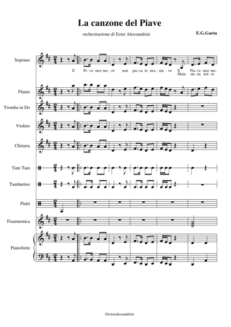La canzone del Piave (arr. Ester Alessandrini)