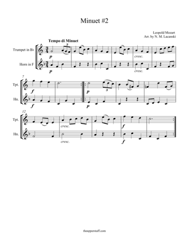 Minuet #2 (arr. Nick Lacanski)