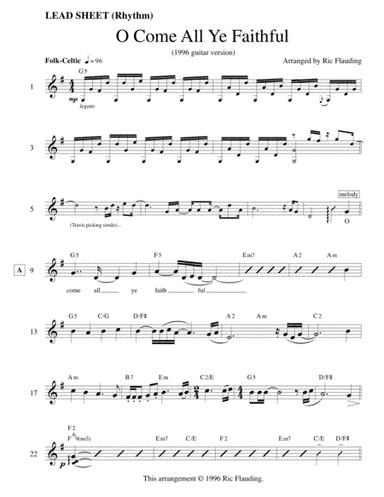 O Come All Ye Faithful (Lead Sheet) (arr. Ric Flauding)