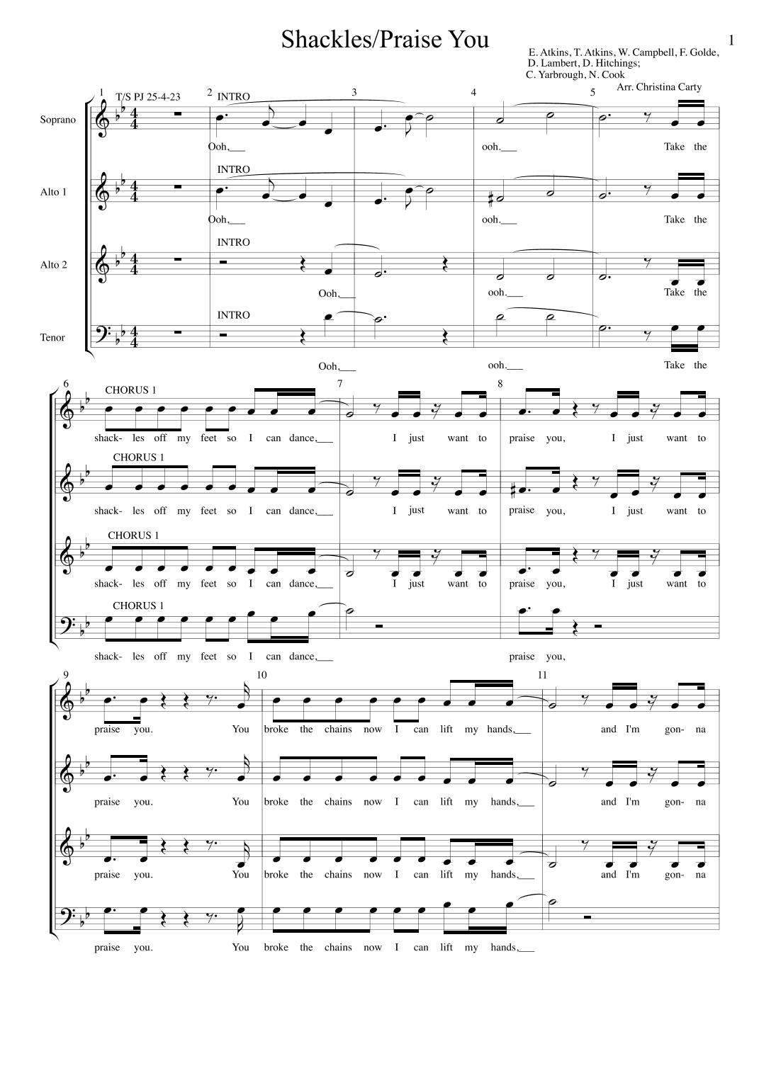 Shackles (praise You) (arr. Christina Carty)