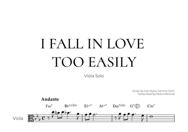 I Fall In Love Too Easily (arr. Pedro Merendi)