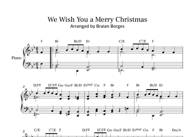 We Wish You a Merry Christmas - For Piano Solo, in Bb Major (arr. Braian Borges)