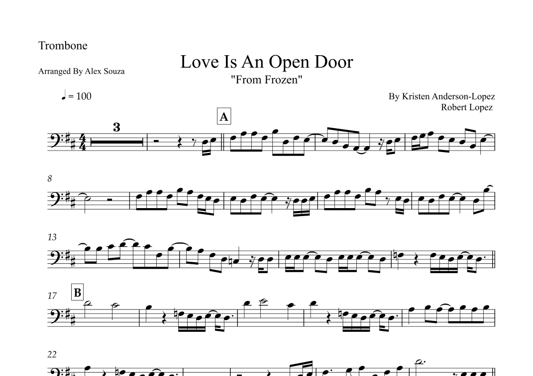 Love Is An Open Door (arr. Alex Souza)